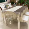 Tischtuch verdickte Chenille Highgrade Stickerei Tischdecke Hochzeitsfeier Home Decor Lace Tischtuch Möbel Staubabdeckung Mantel Mesa 220921