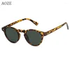 Sonnenbrille AOZE Mode Gregory Peck Stil Runde Nieten Vintage Coole Marke Design Sonnenbrille 5186