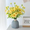花瓶ブーケセットルームDIY装飾鉢植えのテーブル設定シルクデイジーウェディングホームデコレーションで人工装飾花