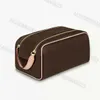 Designer Unisex Leather Toiletry Bag - Portable, Fashionable and Spacious Dopp Kit for Cosmetics, Hangable in Bathrooms and Travel-Friendly - M47528