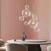 Lampes suspendues moderne LED lustre verre bulle lampe pour salon enfants suspendus lumière décor barre luminaires d'intérieur