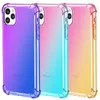 For iPhone Shockproof Cases 14 Pro Max 12 13 Mini 11 13Pro Xr Xs Xsmax Gradient Colors Anti Shock Airbag Clear Soft Cover