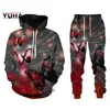 Men's Tracksuits Women's Two Piece Set 2022 3D Butterfly Print Hoodies Trousers Suit Female Leisure Sweat Plus Size Clothing For Women