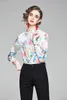 Women's Blouses Spring Summer Fall Runway Fashion Floral Print Collar Long Sleeve Women Ladies Party OL Casual Top Shirt Blouse Workwear