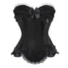 Taille Tummy Shaper Sexy Satin Dentelle Overlay Corset Bustier Overbust Burlesque Corselet Top Bodyshaper Lingerie Showgirl Party Costume Plus Taille 220921