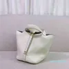 Bags Large Designer Bag Locks Top Layer Cowhide Litchi Pattern Basket Bucket Capacity Women's