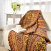 Filtar inyahome boho kast filt färgglada chenille vävda bohemiska soffa återlämnande kärleksmöbler täcker aztec hippie kast