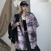 Blouses Femmes Femmes Chemises surdimensionnées Paysage Peinture High Street Button Up Chemise 2022 Été Vintage Hommes Tops Gothique Punk Mode