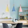 Anhängerlampen moderne Lichter für Esstisch Kücheninsel Bar Bunte Aluminium Home Decor Hängende Innenbeleuchtung E27