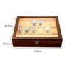 Boîtes de montres luxe 18 fentes boîte en bois cercueil en bois grilles organisateur bijoux montres présentoir support stockage cadeau