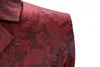 Men's Vests Wine Red Paisley Jacquard Long Men Double Breasted Lapel Brocade Waistcoat Mens Gothic Steampunk Sleeveless Tailcoat 220920