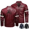 Veste en cuir en cuir en cuir masculin Veste en cuir de moto masculin Patchwork décontracté Patchwork vintage Biker Biker Pu Broidy Bomber Zipper Vestes en molleton Male 220921