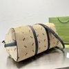 Canvas Duffel Tassen Travel PoKs Toes Bag Men Bagage Purse Schouder Crossbody Tas Echte lederen band Trein Gevallen Interieur Zip Pocket Fashion Old Flower Letter