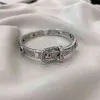 Charm Bracelets S925 silver old bracelet with antique pattern and interlocking hollow out for men women exclusive Design jewel Exclusive saleT5G9