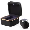 Watch Boxes Box With Octagonal Gold Edge Light Paint Storage