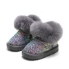 Boots Children Snow 0 10 Years for Baby Pink Girls Kids Winter Shoes Warm Plush Fashion Platsform Short Black Gray 220921