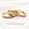Bangle Fysara Top Sell Selon Fashion Inoxydless Steel Open pour les femmes Bijoux de mariage géométrique en émail coloré en or