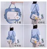 Clear Pocket 3 Ways Backpack for Teen Women Simple Canvas Rucksack Mini Packbag Teen Girls Backpacks للتسوق اليومي