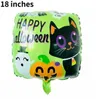 18 inch feestelijke folieballonnen Happy Halloween Decor Pumpkin Ghost Ballonnen Spider Cartoon Globos Kinderen Favors Toys Skull Bat Ballon Theme Decorations Supplies