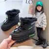 Laarzen kinderen sneeuw pu waterdichte pluche warme meisjes prinses enkel jongens winter laarsjes mode kinderschoenen hardloop sneakers 220921