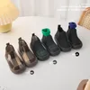 Botas Zapatos para niños estilo británico botas cortas de tela otoño e invierno cálidos niños de felpa para niños niñas bebés 220921