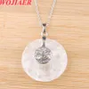 10PC Natural Crystal Hollow Round Stone Amethyst Pendant Energy Healing Gem Necklace Charms Chakra Jewelry for Women BO936