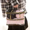 Cosmetic Bags Cases PVC Transparent Cosmetic Bag Organizer Travel Toiletry Bag Set Pink Beauty Case Makeup Case Beautician Vanity Necessaire Trip 220921