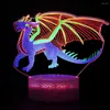 Veilleuses acrylique lampe de Table LED tactile télécommande synchronisation 3D dinosaure pour la décoration de la maison lumière vacances cadeau créatif