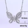 Médaillons papillon pendentif Cz pierre couleur argent fête mariage Necalace pour femmes bijoux de mariée cadeau