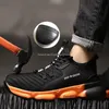 Elbise ayakkabıları erkek güvenlik erkekler çelik ayak parmağı iş spor ayakkabıları delinen erkek botlar nefes alabilen koruyucu 220921 gai