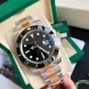 erkek izle mekanik denizaltı saatler 40mm Altın arasında değerli mavi kadran Paslanmaz çelik kayış Safir ayna su geçirmez 50off Montre De Luxe