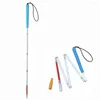 Trekking Poles Blue Handle 105-155cm Aluminium Folding Walking Stick For Blind And Visually Impaired White Cane Reflective Red &