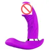 Seksspeelgoed Vibrators Paar vrouwelijke masturbator dragen imitatie penis verwarming rek vibrator draadloze afstandsbediening volwassen producten LE3C 2FZ5