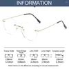 Lunettes de soleil unisexe cadre sans cadre -1.0--4.0 lunettes ultra-légères lunettes lunettes optiques myopie