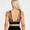 زي اليوغا ABS LOLI Strappy Sports Bra Women Wirefree متوسطة الدعم للياقة البدنية حدوث V-Neck Cross Back Runn