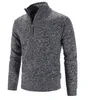 Men's Sweaters Half Zip Mock Neck Knitted Pullover Solid Color Stand Collar Casual Cashmere 220920