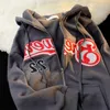 Sweats à capuche pour hommes Vintage surdimensionné femmes lettre impression Zip Up sweats Streetwear décontracté à manches longues sweat à capuche vêtements haut