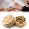 Party Supplies 583B Personalized Engraving Rustic Wedding Wooden Ring Box Jewelry Trinket Storage Containers Custom Happily Ever After Rings