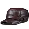 Ball Caps Drop mens real leather baseball cap hat fashion style soft beret belt trucker caps Grain H601 220920