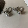 Hoop Earrings Funny Geometric Metal Silver Color For Women GIrl Simple Punk Hip Hop Cool Statement Trendy Jewelry 2022