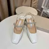 Scarpe casual J family Mary Jane Nuovi sandali con strass a testa quadrata da donna nella primavera e nell'estate 2022