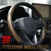 Steering Wheel Covers 1 Pair Car Cover Plastic Wood Grain Anti-Slip Grip Trim Accessories Protector 37-38 Cm Universal