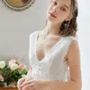 Women's Sleepwear Romantic Nightgowns Women Cotton Night Dress Sleeveless Fairy Long Robe Vintage Sexy Lace Princess Peignoir Room Wear