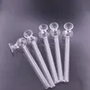 Wholesale Clear mini Smoking Hand pipe Straight 10cm Thick heady glass oil burner pipes with funnel