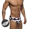 Traje de baño para hombres Hombres Cintura alta Impresión Traje de baño Moda europea americana Sexy con almohadilla de empuje Calzoncillos de natación Verano Playa Surf Bikini de secado rápido J220913