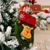 Mini calze di Natale Ornamenti per l'albero di Natale Decorazioni Babbo Natale Pupazzo di neve Renna Carta regalo Portaposate PHJK2209