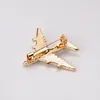 Model Gold Enamel Plane Brooch pin Crystal Aircraft Corsage Brooches Fashion Jewelry for Women gift