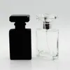 Portabel glas parfymsprayflaska 50 ml tomma kosmetiska behållare med atomizer silver sprayer klart täckning