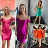 TEAL HOMECOMING SUKIENKA 2023 DOTYCZĄCA SCOOP W Wbudowana gorset PROM PAGEANT Little Black Suknia Formalna nye koktajl noc nocna impreza hoco sąd magenta satyna pomarańczowa