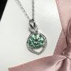 Локеты 18K Розовое золото зеленый кулон Moissanite 925 Seterling Silver Ward